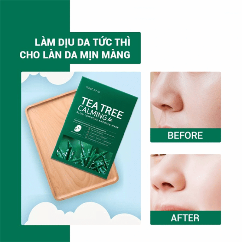 Some By Mi Tea Tree Calming với thành phần từ lá tràm trà và chiết xuất rau má là sự lựa chọn lý tưởng để làm dịu da và giảm mụn 